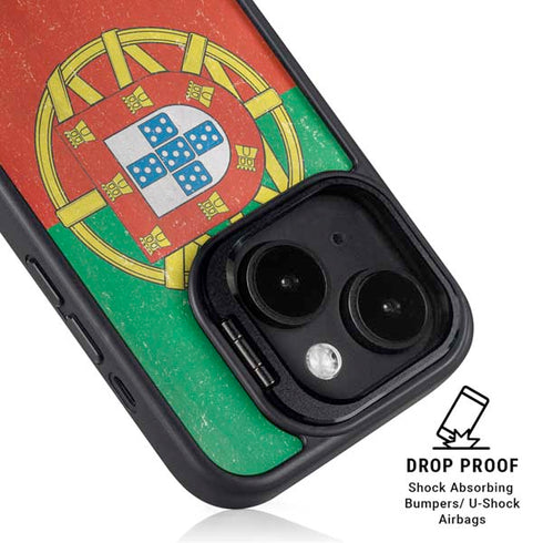 Portugal Flag Distressed iPhone 13 Kickstand Case